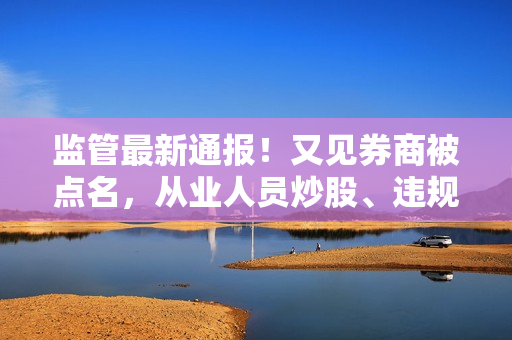 监管最新通报！又见券商被点名，从业人员炒股、违规宣传、数据错报 第1张