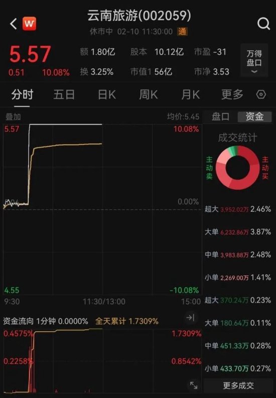 旅游板块拉升，云南旅游涨停！东盟国家旅游团2月10日起可免签入境西双版纳